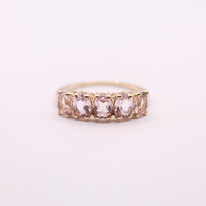 Pink Morganite Row Ring