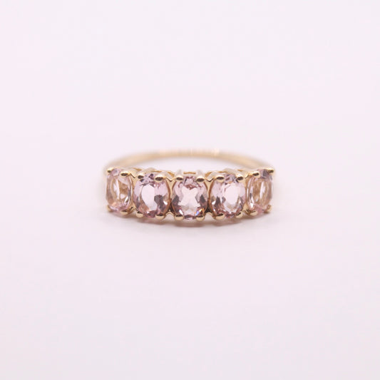 Pink Morganite Row Ring