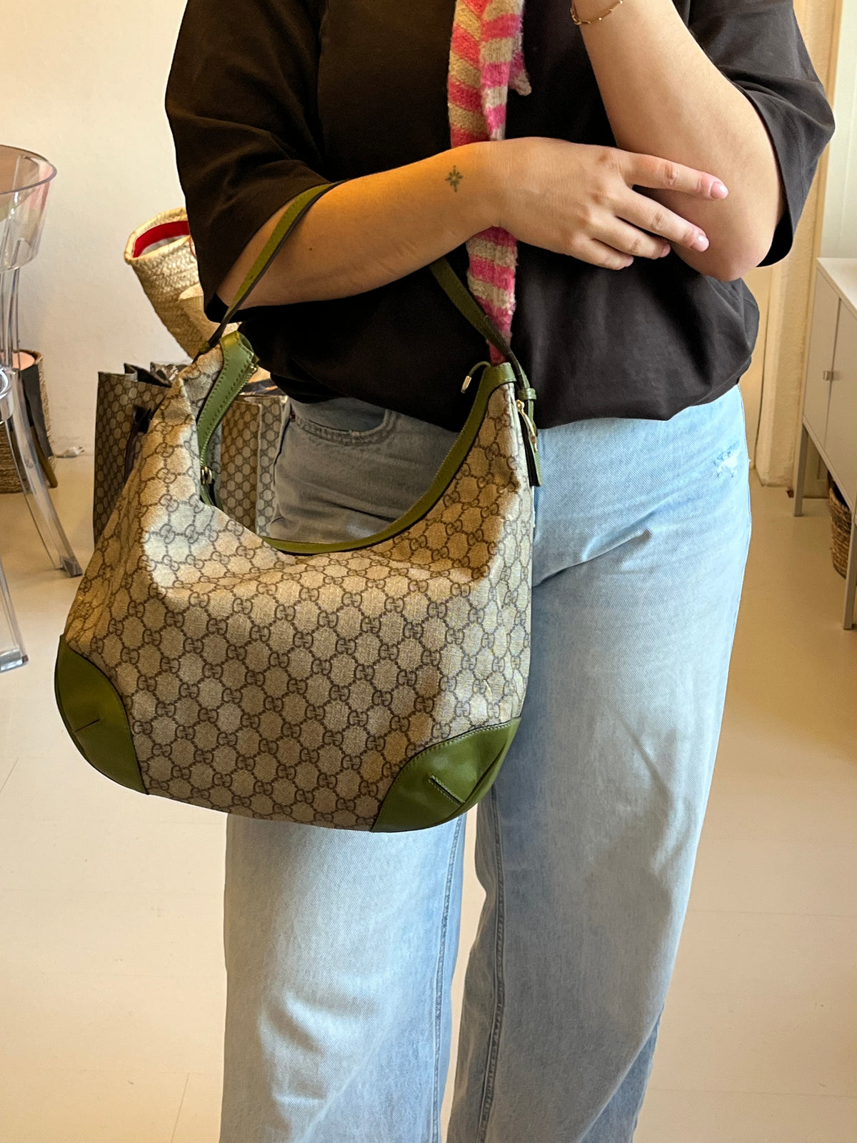 Gucci GG Supreme Slouchy Shoulder Bag