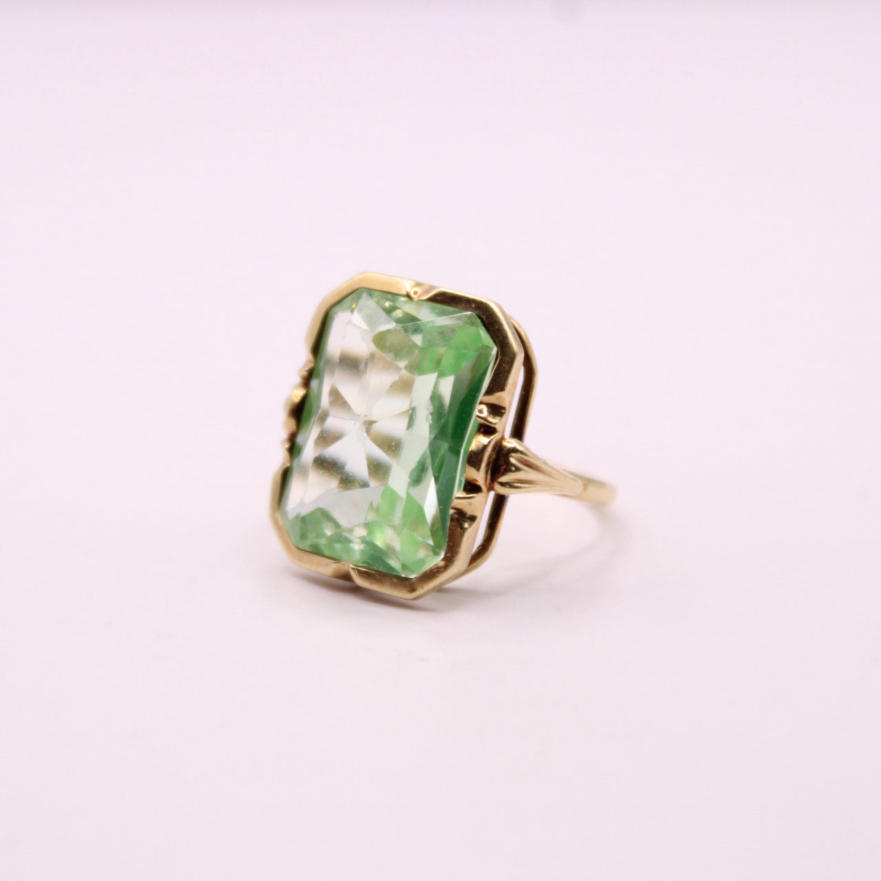 Lime Spinel Statement Ring