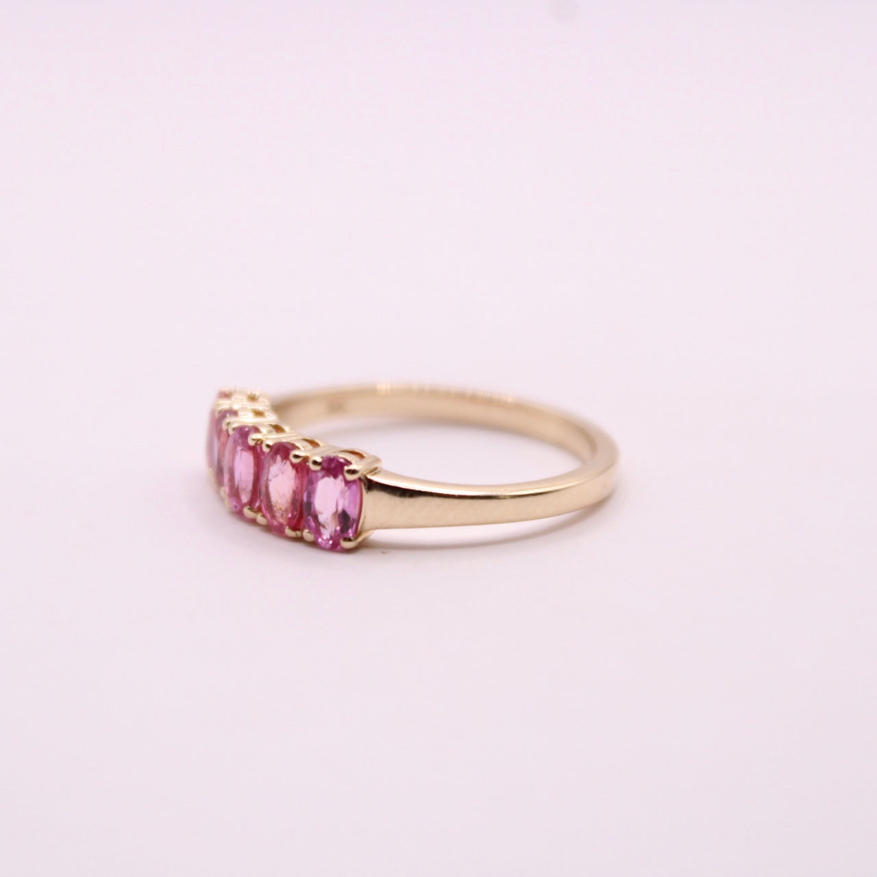 Padparadscha Sapphire Row Ring