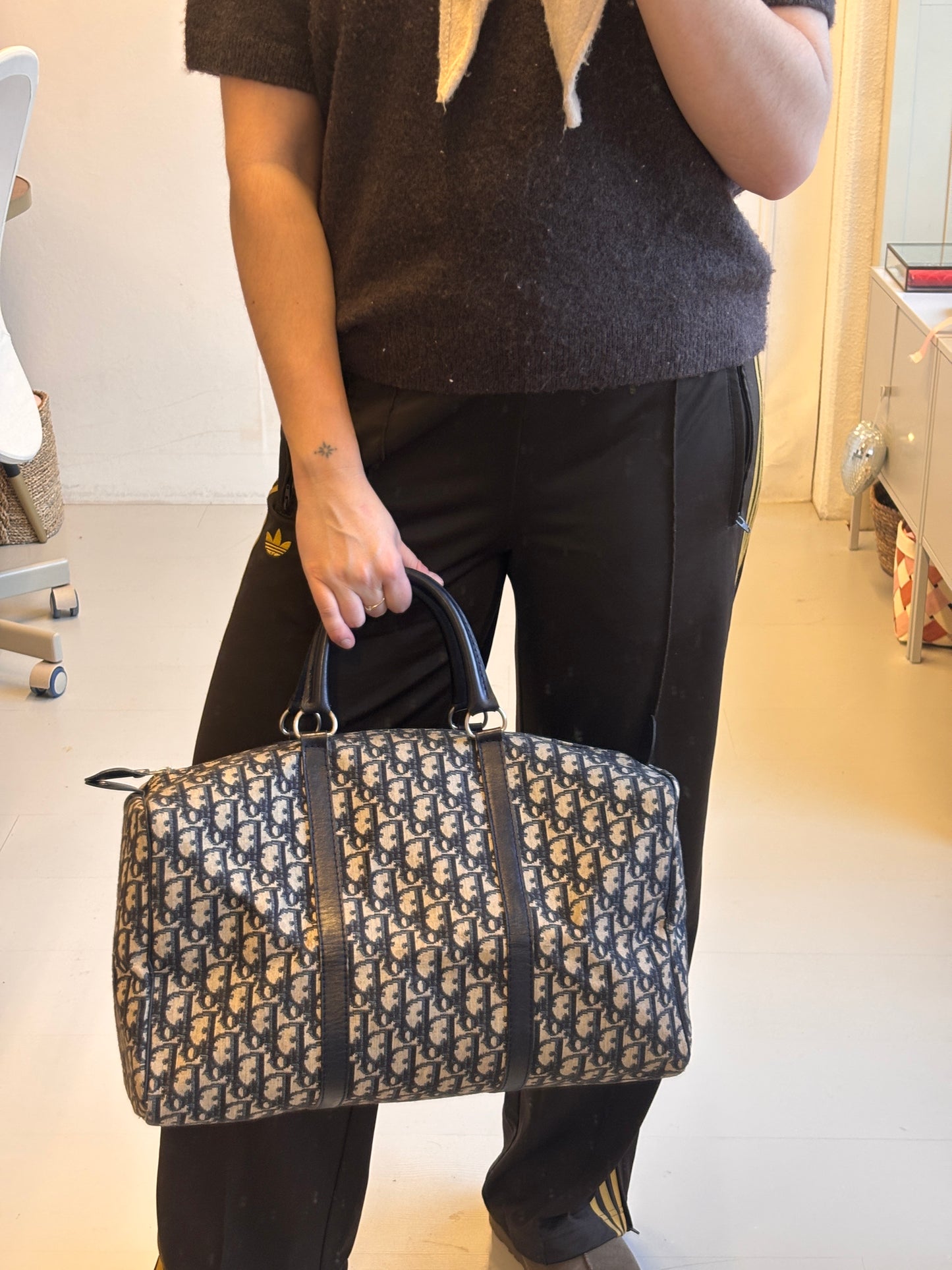 Christian Dior Trotter Canvas Boston Bag