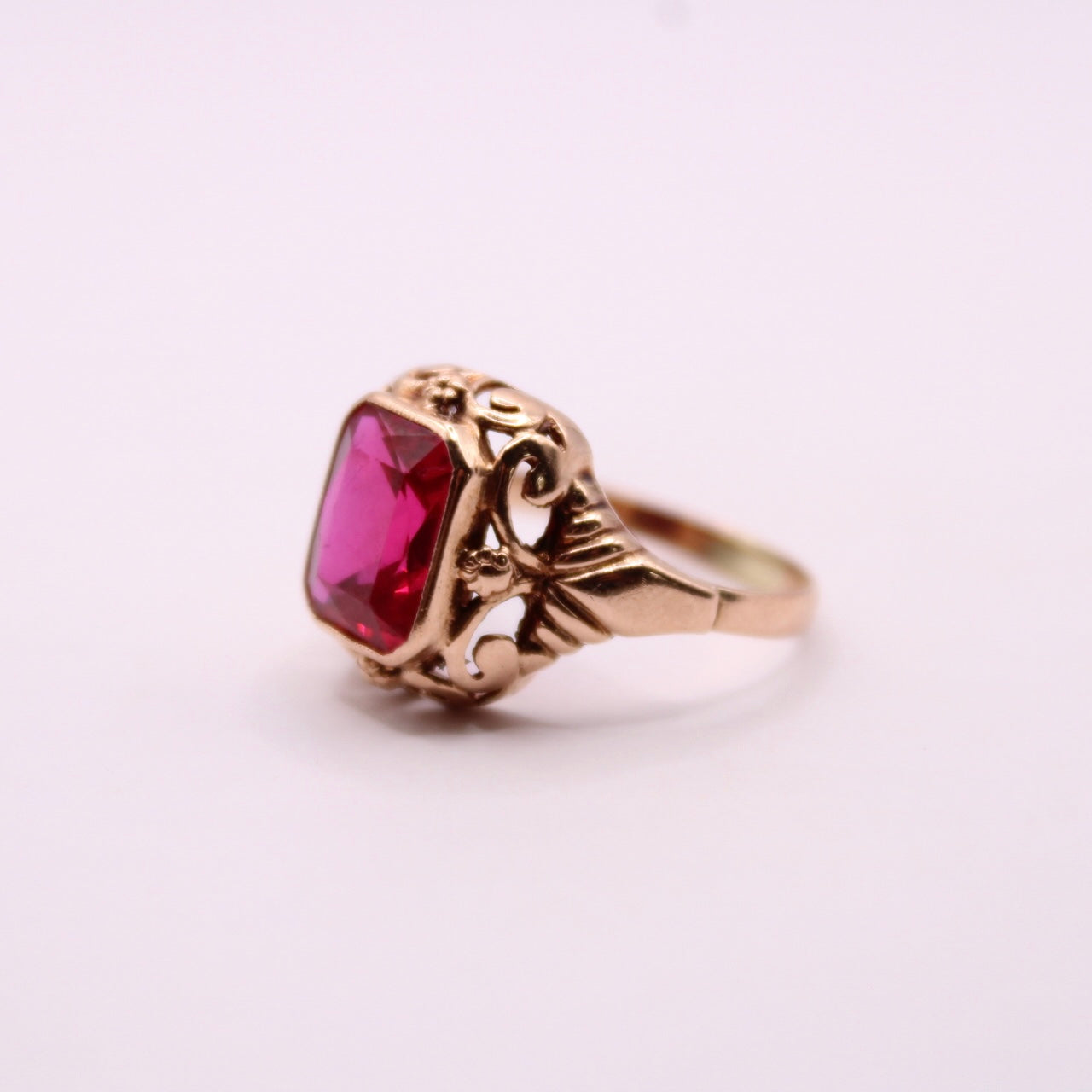 Decorated Ruby Statement Ring