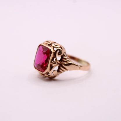 Decorated Ruby Statement Ring