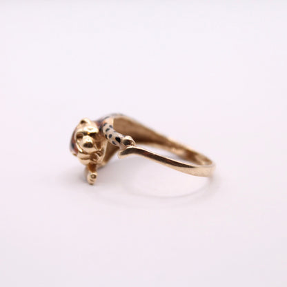 Enamel Leopard Wrap Ring