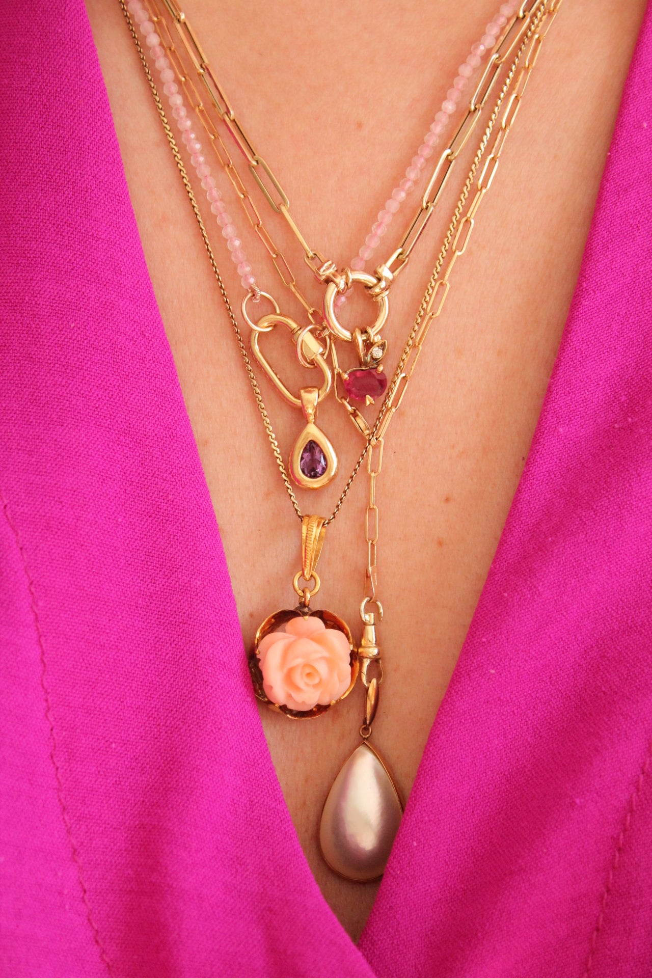 Coral Rose Pendant