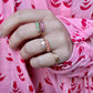 Pink Sapphire Trilogy Ring
