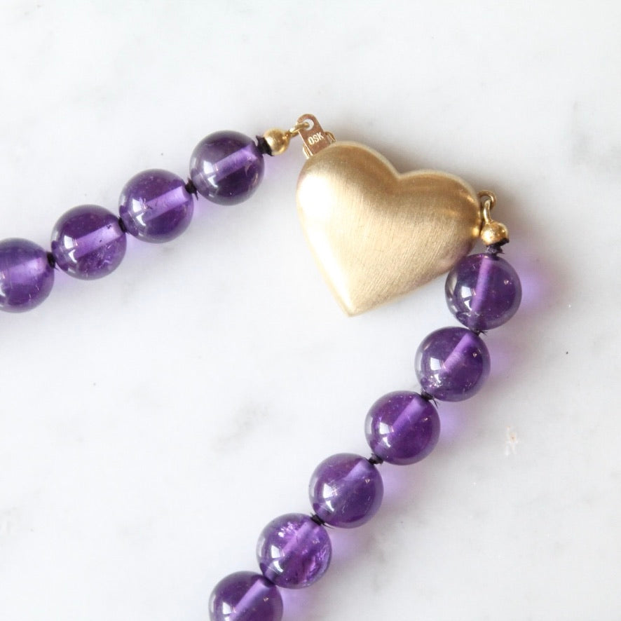 Heart Lock Amethyst Necklace