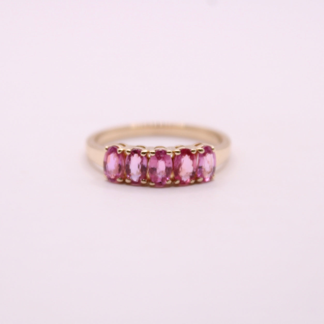 Padparadscha Sapphire Row Ring