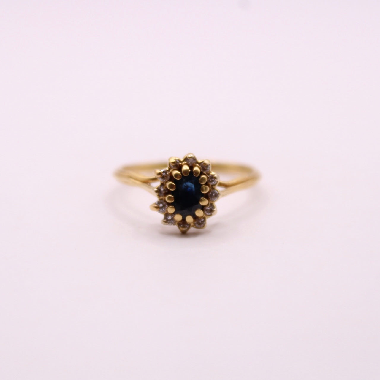 Sapphire & Diamond Lady Di Ring