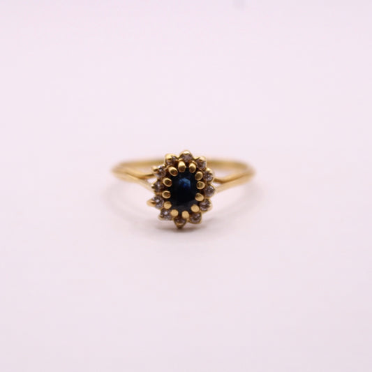 Sapphire & Diamond Lady Di Ring