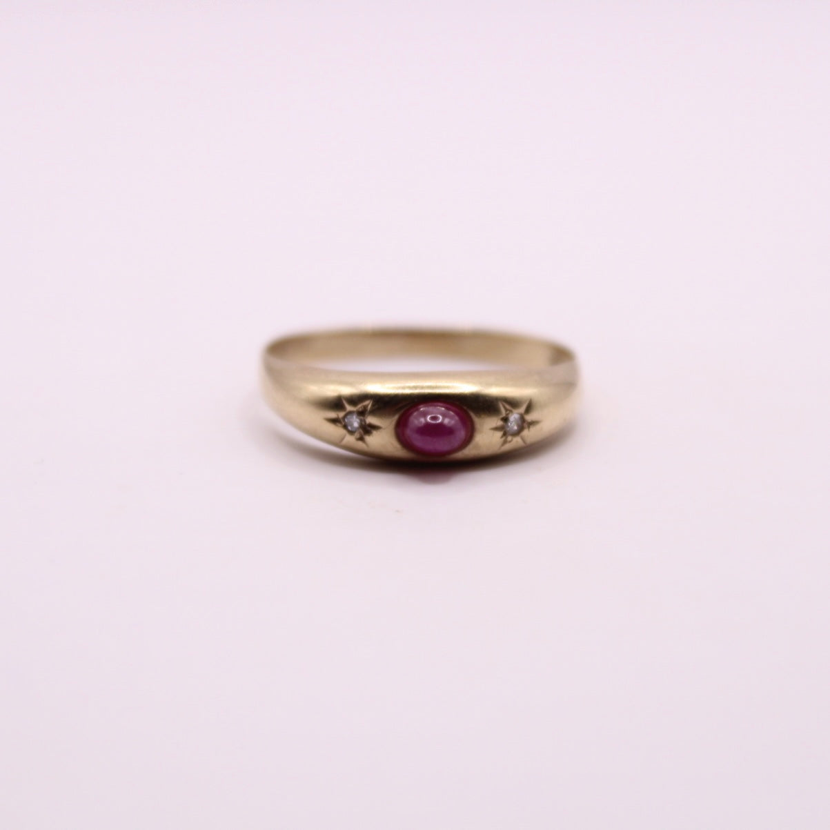 Ruby & Diamond Star Band Ring
