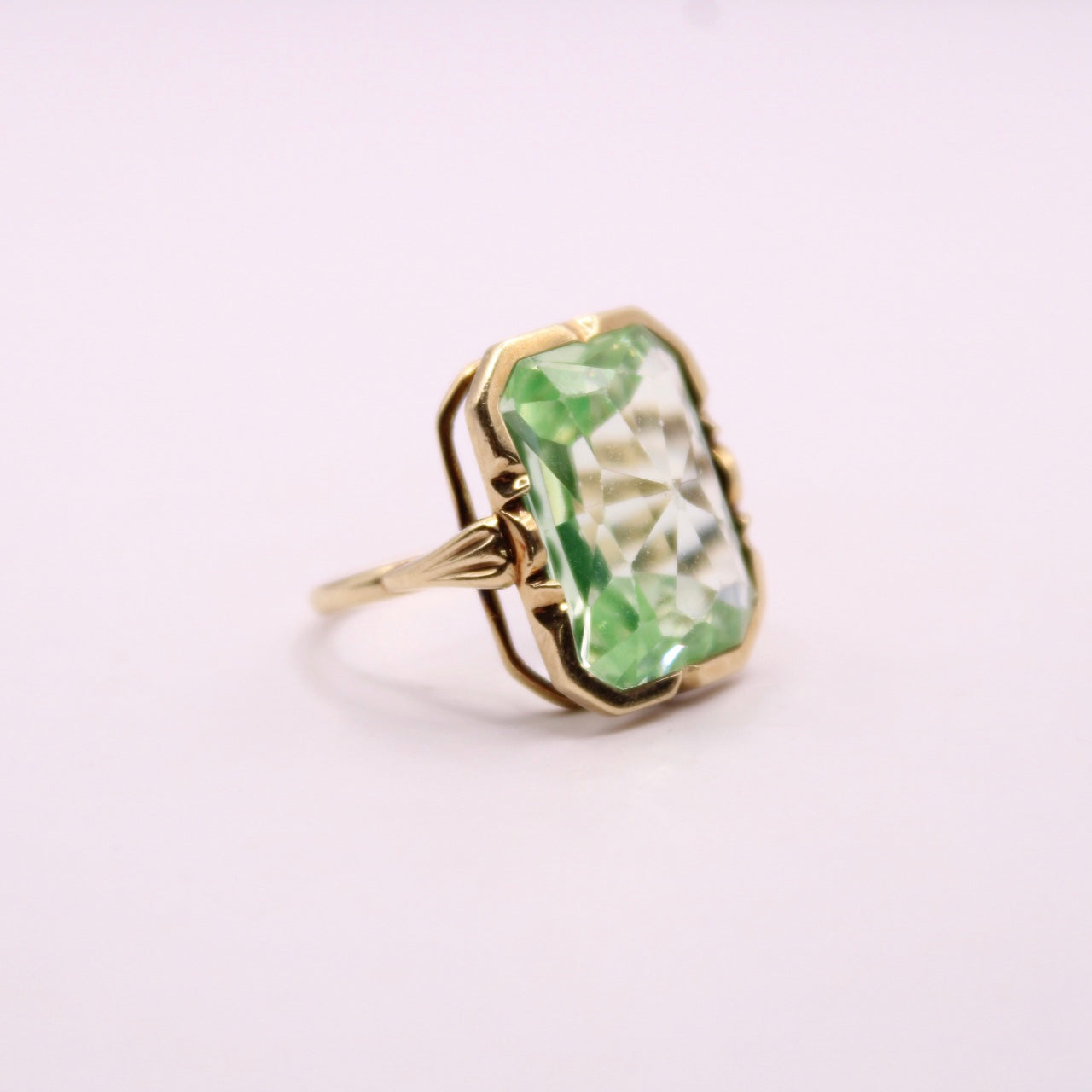 Lime Spinel Statement Ring