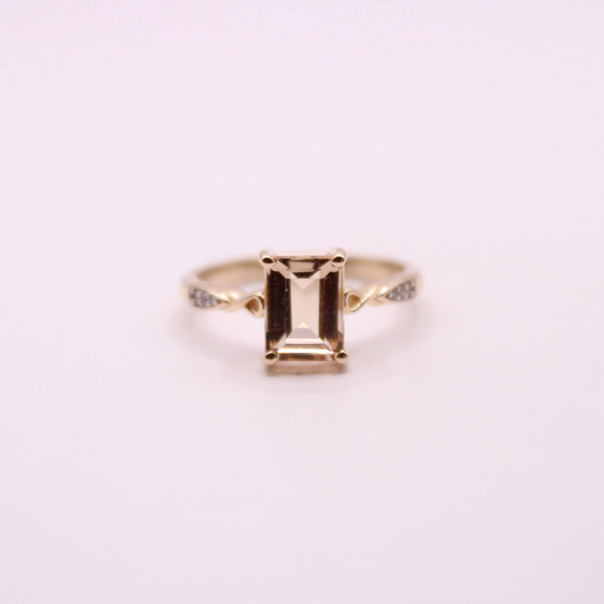 Morganite & White Zircon Ring