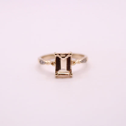 Morganite & White Zircon Ring