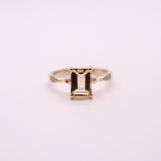 Morganite & White Zircon Ring