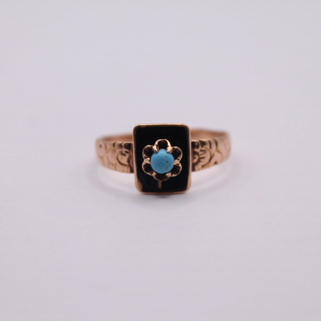 Enamel & Turquoise Flower Ring