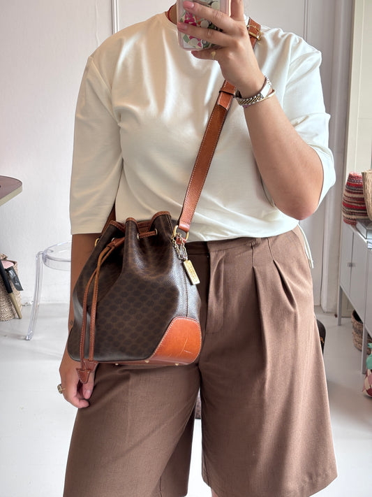 Celine Macadam Bucket Shoulder Bag