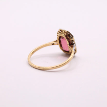 Antique Tourmaline & Rose Cut Diamonds Ring