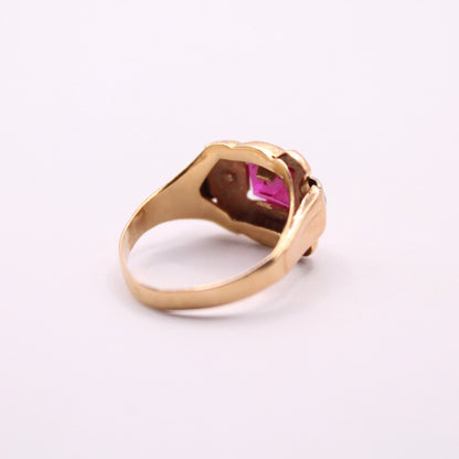 Ruby & Rose Cut Diamond Bow Ring