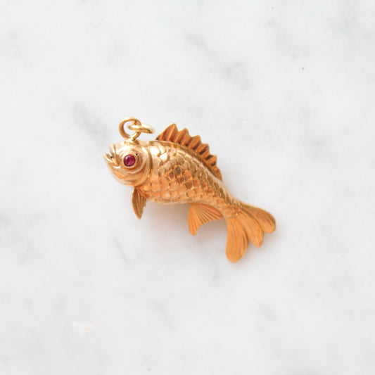 Ruby Fish Charm