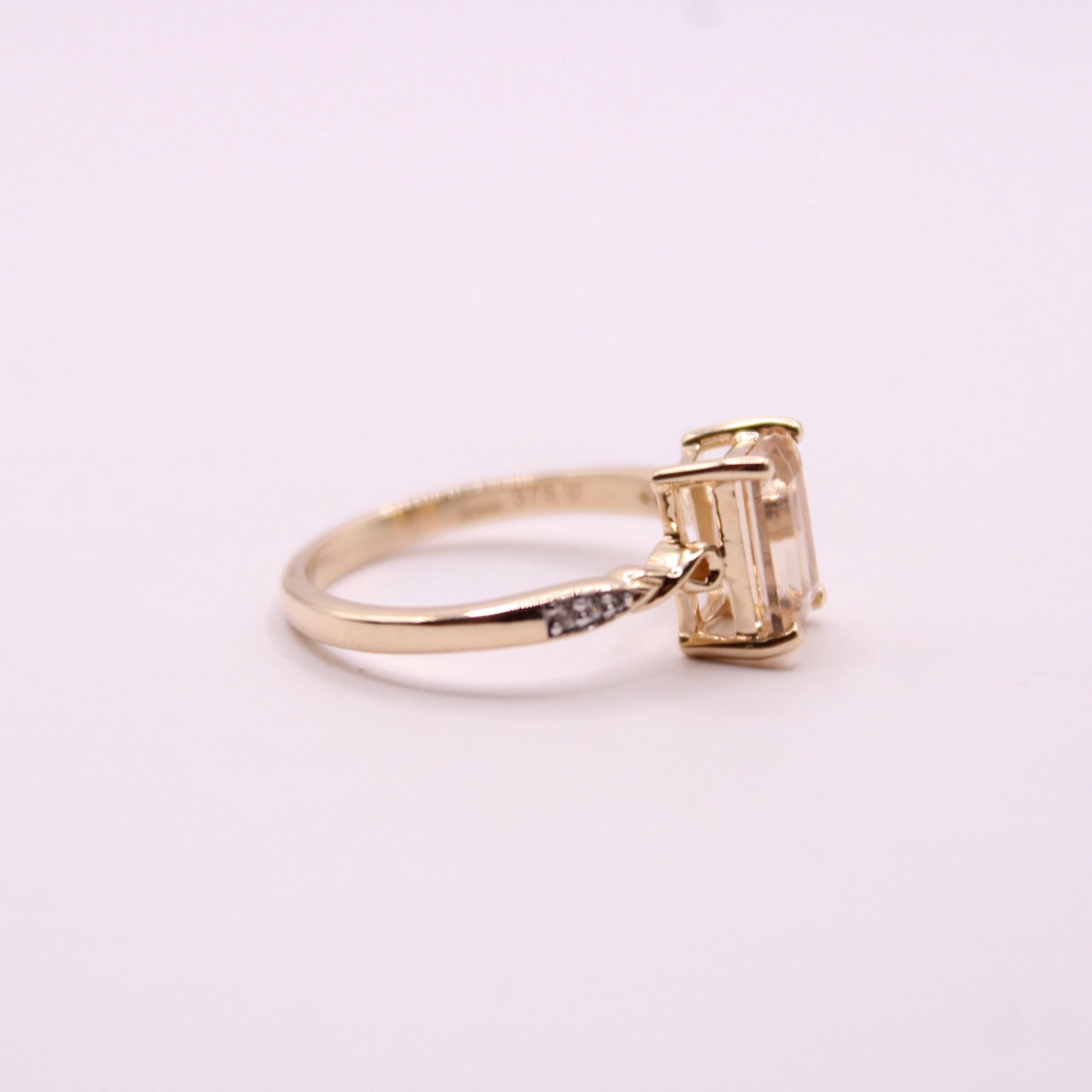 Morganite & White Zircon Ring