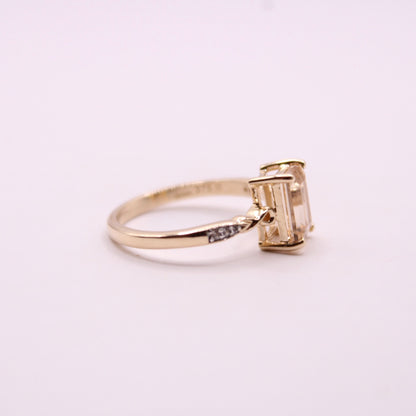 Morganite & White Zircon Ring