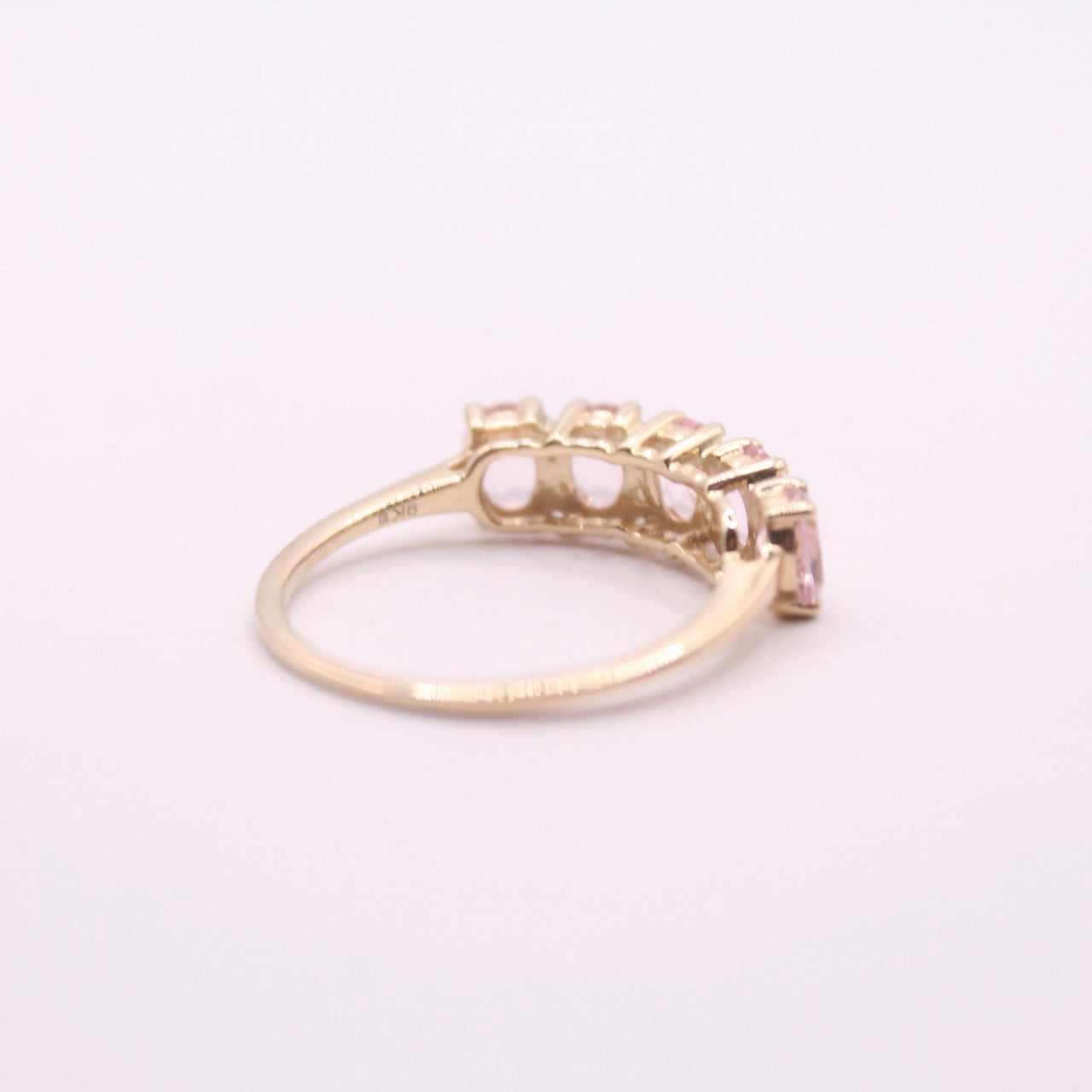 Pink Morganite Row Ring