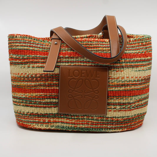 Loewe Striped Raffia Tote Bag