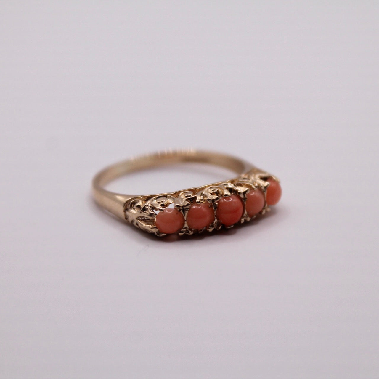 Victorian Coral Five Stone Ring