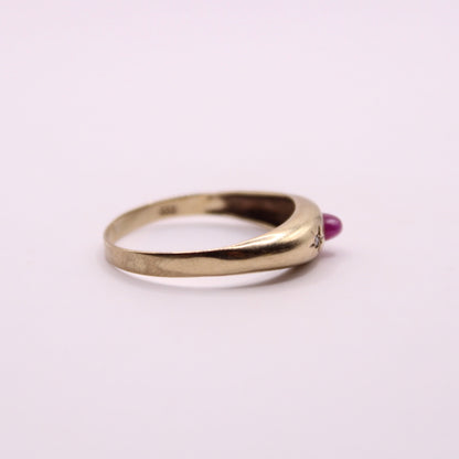 Ruby & Diamond Star Band Ring