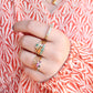 Peridot & Diamond Row Ring