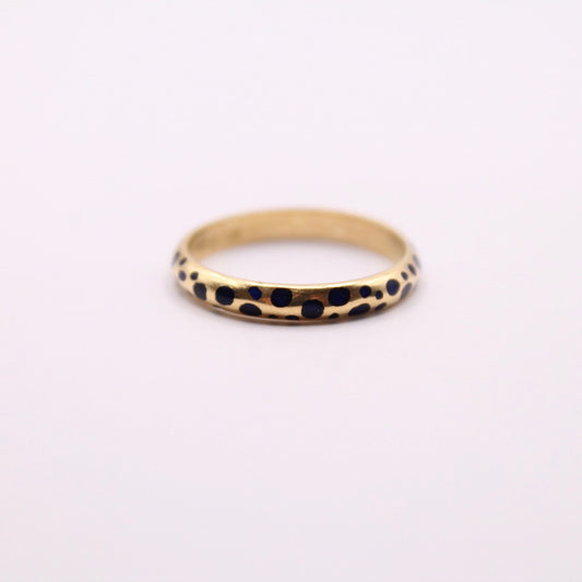 Blue Enamel Leopard Ring