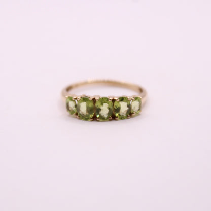 Peridot Row Ring