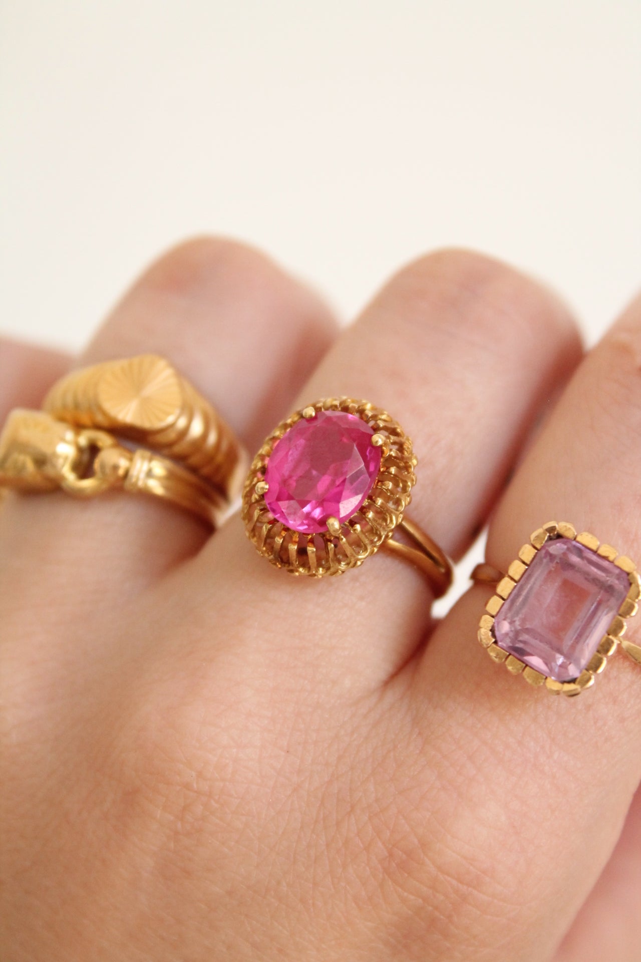 Pink Sapphire Cushion Ring