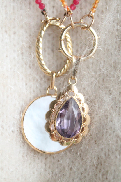 Decorated Amethyst Flower Pendant