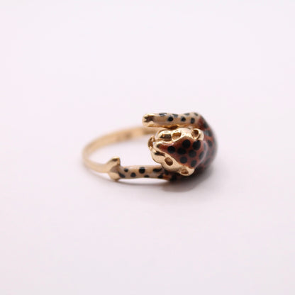 Enamel Leopard Wrap Ring