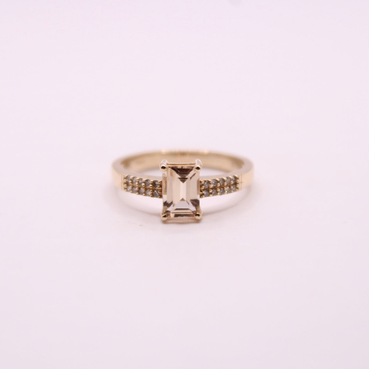Morganite & Champagne Diamond Ring