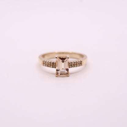 Morganite & Champagne Diamond Ring