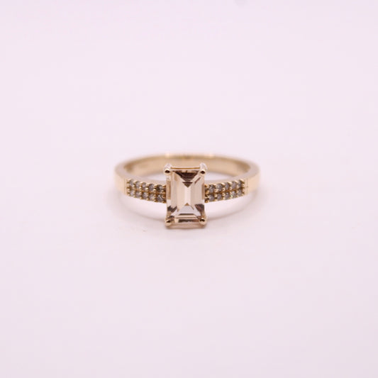 Morganite & Champagne Diamond Ring