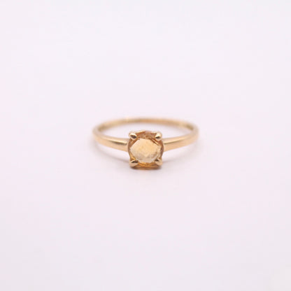 Rose Cut Single Citrine Ring