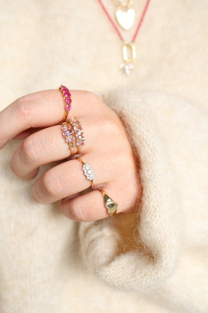 Pink Morganite Row Ring