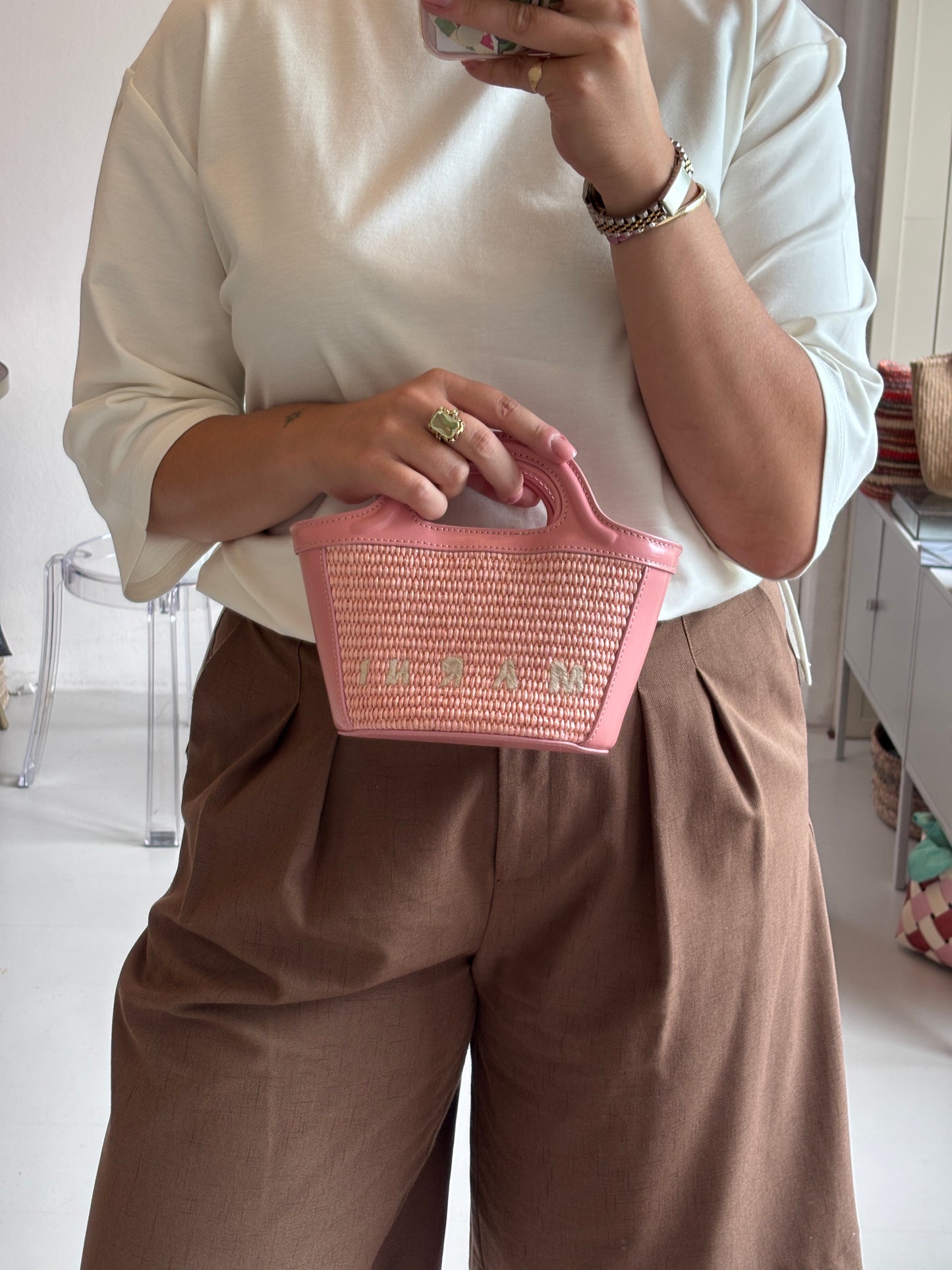 Marni Tropicalia Micro Raffia Shoulder Bag