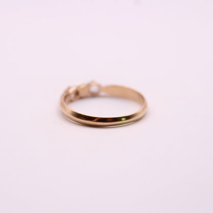 Freshwater Pearl & Diamond Trilogy Ring