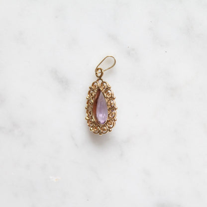 Cabochon Amethyst Drop Pendant