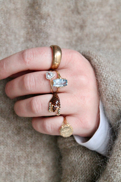Enamel Leopard Wrap Ring