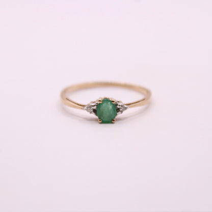 Emerald & Diamond Trilogy Ring
