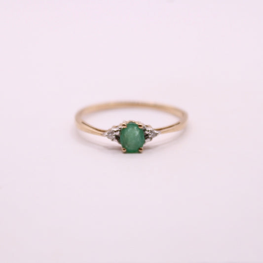 Emerald & Diamond Trilogy Ring