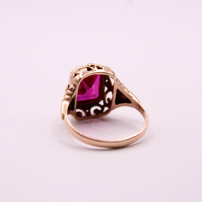 Decorated Ruby Statement Ring