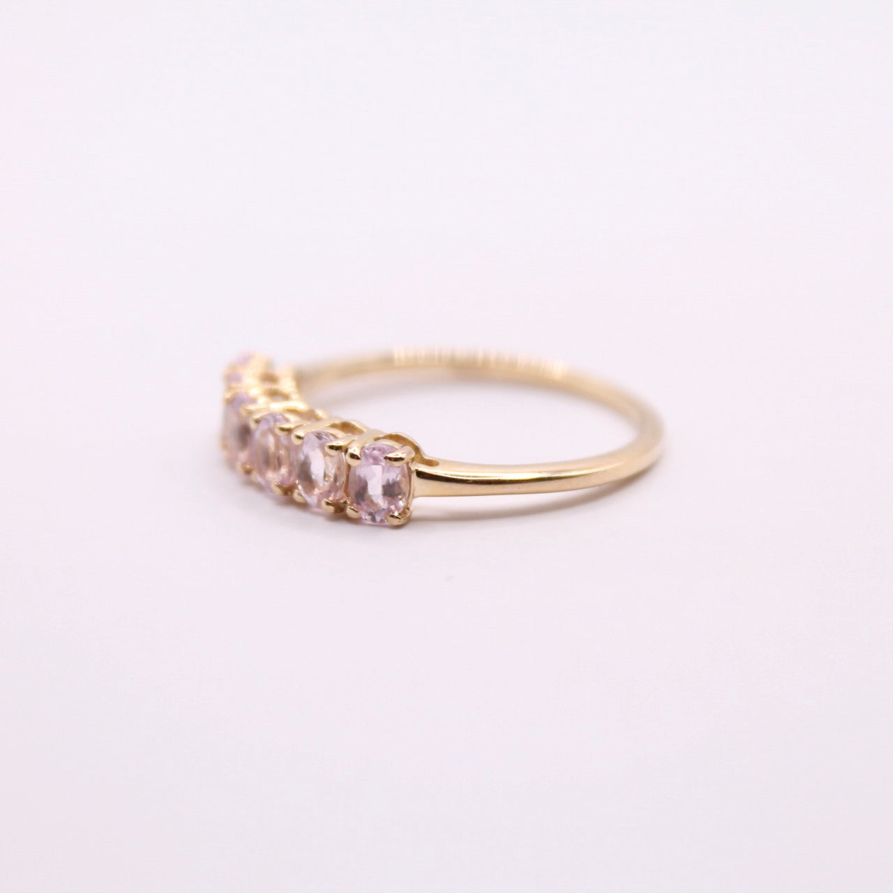 Pink Topaz Row Ring